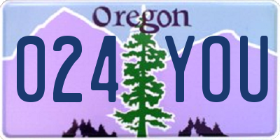 OR license plate 024YOU