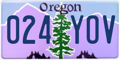 OR license plate 024YOV