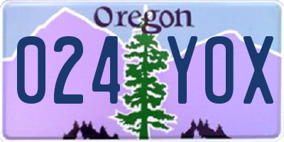 OR license plate 024YOX