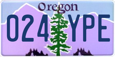 OR license plate 024YPE