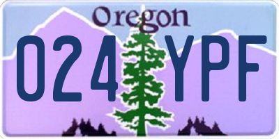 OR license plate 024YPF