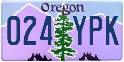 OR license plate 024YPK