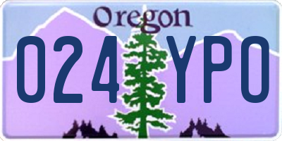 OR license plate 024YPO