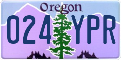 OR license plate 024YPR