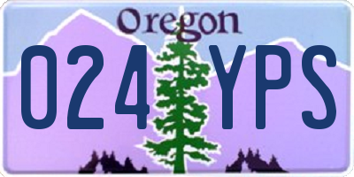 OR license plate 024YPS