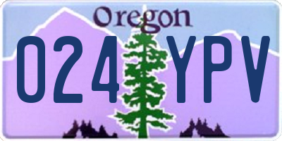 OR license plate 024YPV