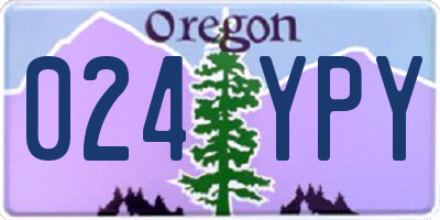 OR license plate 024YPY