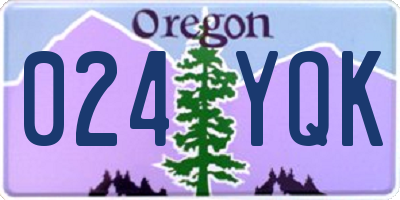 OR license plate 024YQK