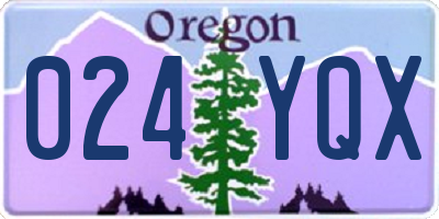 OR license plate 024YQX