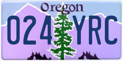 OR license plate 024YRC