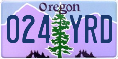 OR license plate 024YRD