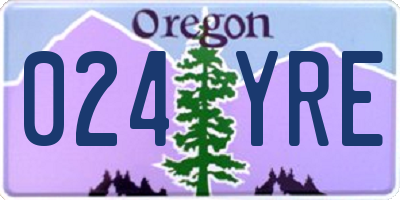 OR license plate 024YRE