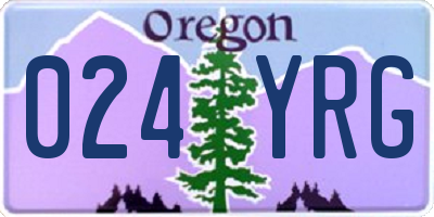 OR license plate 024YRG