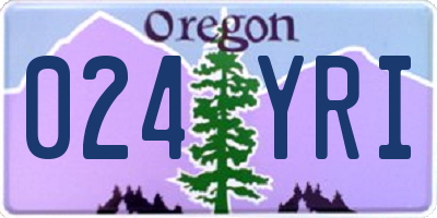 OR license plate 024YRI