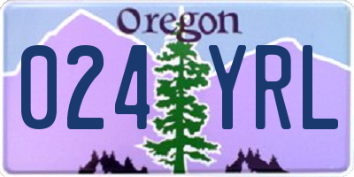 OR license plate 024YRL
