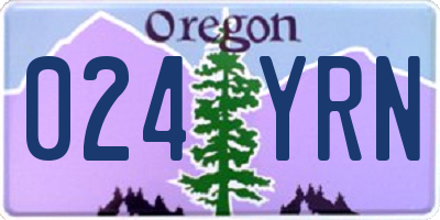 OR license plate 024YRN