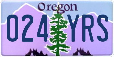 OR license plate 024YRS