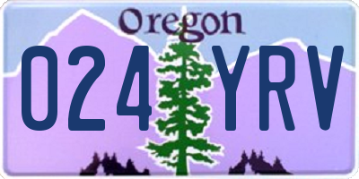OR license plate 024YRV