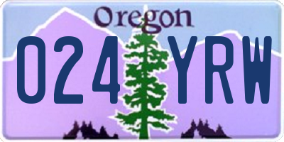 OR license plate 024YRW