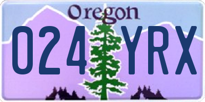 OR license plate 024YRX