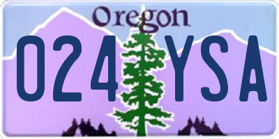 OR license plate 024YSA