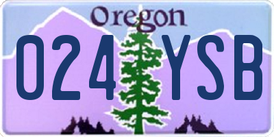 OR license plate 024YSB