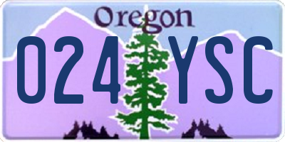 OR license plate 024YSC