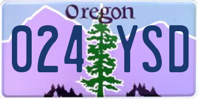 OR license plate 024YSD