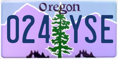 OR license plate 024YSE