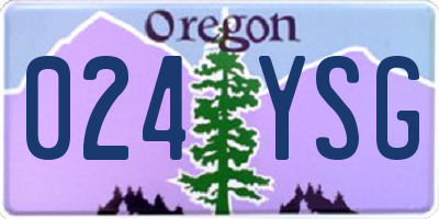 OR license plate 024YSG
