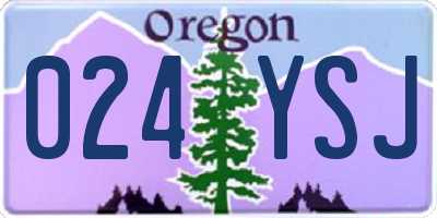 OR license plate 024YSJ