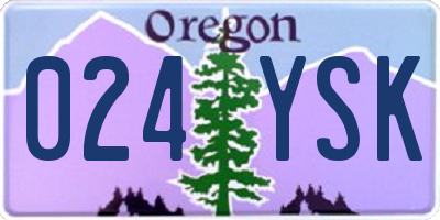 OR license plate 024YSK