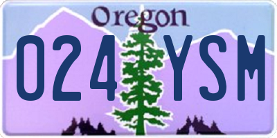 OR license plate 024YSM