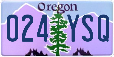 OR license plate 024YSQ