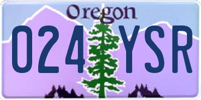OR license plate 024YSR