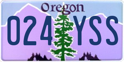 OR license plate 024YSS