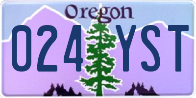 OR license plate 024YST