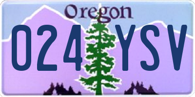 OR license plate 024YSV