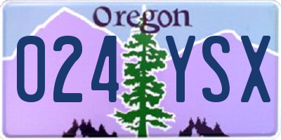 OR license plate 024YSX