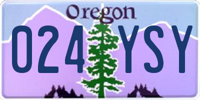 OR license plate 024YSY