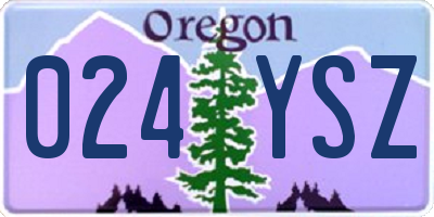 OR license plate 024YSZ