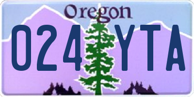 OR license plate 024YTA