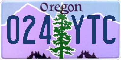 OR license plate 024YTC