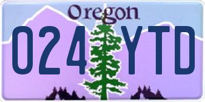 OR license plate 024YTD