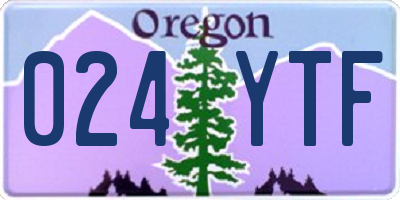 OR license plate 024YTF
