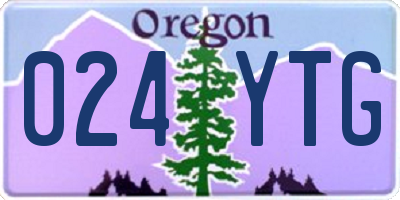 OR license plate 024YTG