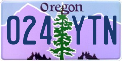 OR license plate 024YTN