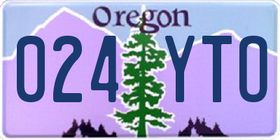 OR license plate 024YTO