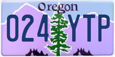 OR license plate 024YTP