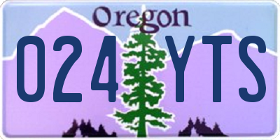 OR license plate 024YTS